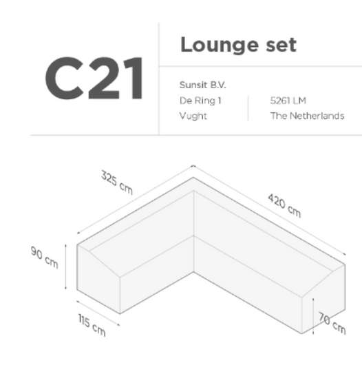 SUNS tuinmeubelen Suns |  Beschermhoes voor loungeset | Grijs | C21