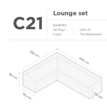 SUNS tuinmeubelen Suns |  Beschermhoes voor loungeset | Grijs | C21