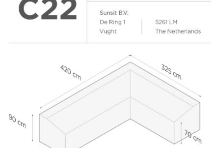SUNS tuinmeubelen Suns |  Beschermhoes voor loungeset | Grijs | C22