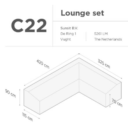 SUNS tuinmeubelen Suns |  Beschermhoes voor loungeset | Grijs | C22