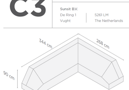 SUNS tuinmeubelen Suns |  Beschermhoes voor loungeset | Grijs | C3