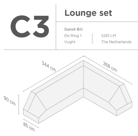 SUNS tuinmeubelen Suns |  Beschermhoes voor loungeset | Grijs | C3