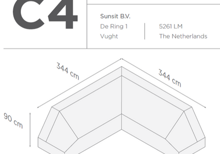 SUNS tuinmeubelen Suns |  Beschermhoes voor loungeset | Grijs | C4