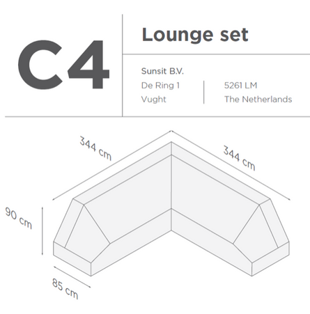 SUNS tuinmeubelen Suns |  Beschermhoes voor loungeset | Grijs | C4