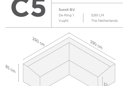 SUNS tuinmeubelen Suns |  Beschermhoes voor loungeset | Grijs | C5