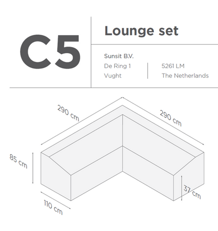 SUNS tuinmeubelen Suns |  Beschermhoes voor loungeset | Grijs | C5