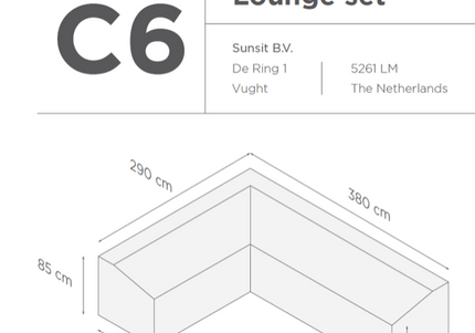 SUNS tuinmeubelen Suns |  Beschermhoes voor loungeset | Grijs | C6