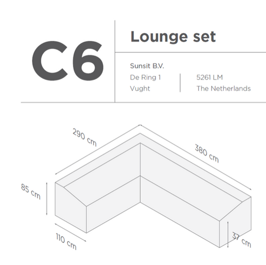 SUNS tuinmeubelen Suns |  Beschermhoes voor loungeset | Grijs | C6
