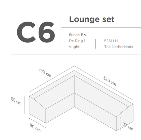 SUNS tuinmeubelen Suns |  Beschermhoes voor loungeset | Grijs | C6