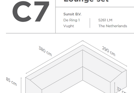 SUNS tuinmeubelen Suns |  Beschermhoes voor loungeset | Grijs | C7