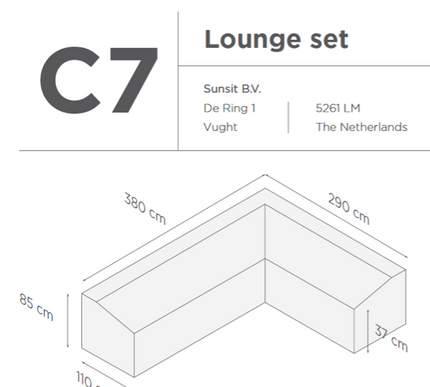 SUNS tuinmeubelen Suns |  Beschermhoes voor loungeset | Grijs | C7