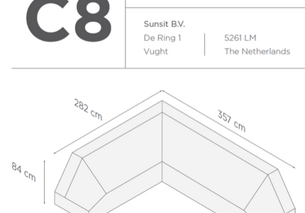 SUNS tuinmeubelen Suns |  Beschermhoes voor loungeset | Grijs | C8