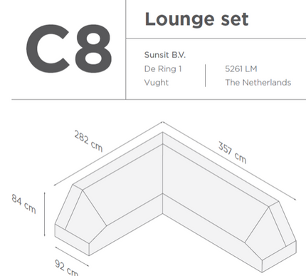 SUNS tuinmeubelen Suns |  Beschermhoes voor loungeset | Grijs | C8