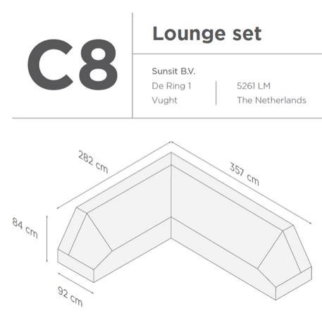 SUNS tuinmeubelen Suns |  Beschermhoes voor loungeset | Grijs | C8