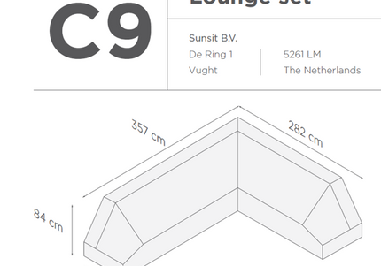 SUNS tuinmeubelen Suns |  Beschermhoes voor loungeset | Grijs | C9