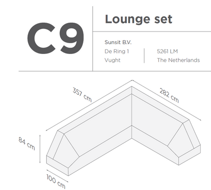 SUNS tuinmeubelen Suns |  Beschermhoes voor loungeset | Grijs | C9