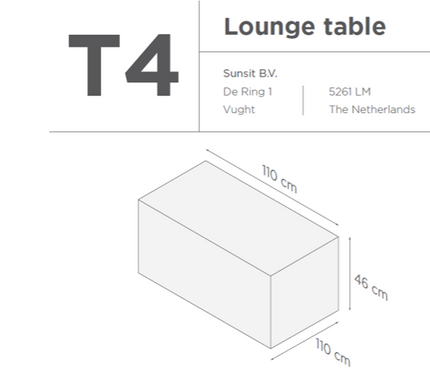 SUNS tuinmeubelen Suns | Beschermhoes voor Loungetafel | T4-T5-T6