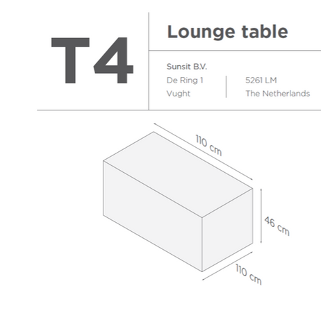 SUNS tuinmeubelen Suns | Beschermhoes voor Loungetafel | T4-T5-T6