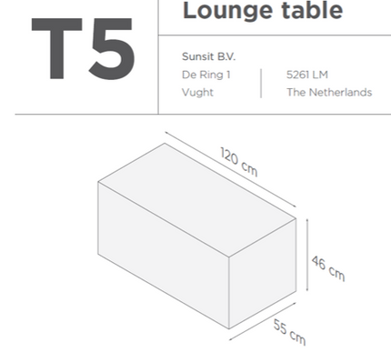 SUNS tuinmeubelen Suns | Beschermhoes voor Loungetafel | T4-T5-T6