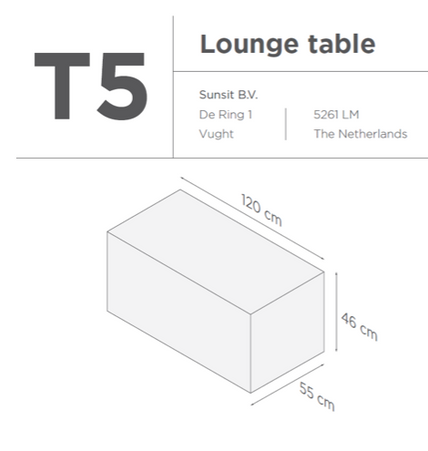 SUNS tuinmeubelen Suns | Beschermhoes voor Loungetafel | T4-T5-T6