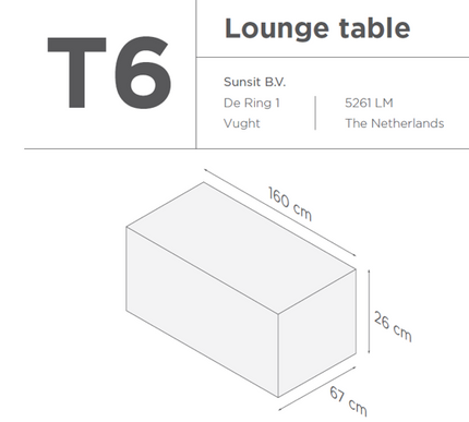 SUNS tuinmeubelen Suns | Beschermhoes voor Loungetafel | T4-T5-T6