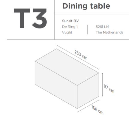 SUNS tuinmeubelen Suns | Beschermhoes voor Tuinset | T1-T2-T3-T7-T9