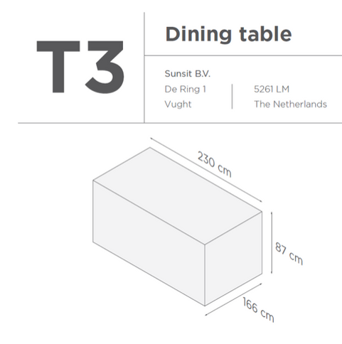 SUNS tuinmeubelen Suns | Beschermhoes voor Tuinset | T1-T2-T3-T7-T9