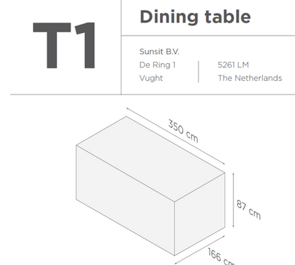 SUNS tuinmeubelen Suns | Beschermhoes voor Tuinset | T1-T2-T3-T7-T9