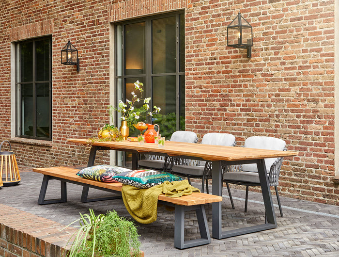 SUNS tuinmeubelen Tomar tuinbank | 3 maten | Matt Royal Grey Frame