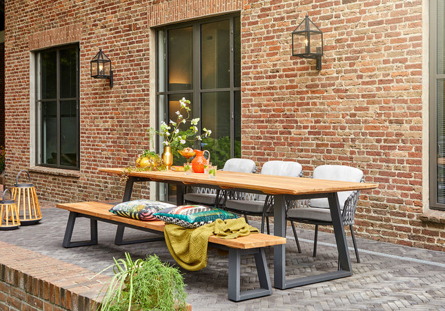 SUNS tuinmeubelen Tomar tuintafel | 3 maten | Matt Royal Grey Frame