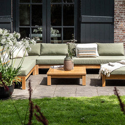 Wolfwood tuinmeubelen Coffee Bay Loungeset | grote hoekopstelling met 2 hoekmodules