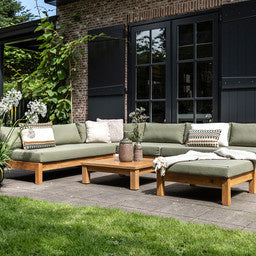 Wolfwood tuinmeubelen Coffee Bay Loungeset | grote hoekopstelling met 2 hoekmodules