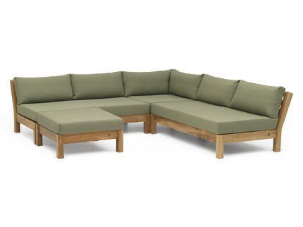 Wolfwood tuinmeubelen Coffee Bay Loungeset | kleine hoekopstelling met hocker
