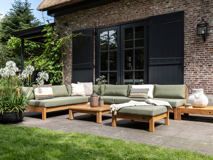 Wolfwood tuinmeubelen Coffee Bay Loungeset | kleine hoekopstelling met hocker