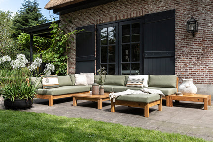 Wolfwood tuinmeubelen Coffee Bay Loungeset | kleine hoekopstelling met hocker