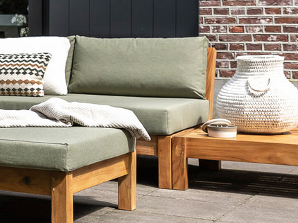 Wolfwood tuinmeubelen Coffee Bay Loungeset | kleine hoekopstelling met hocker