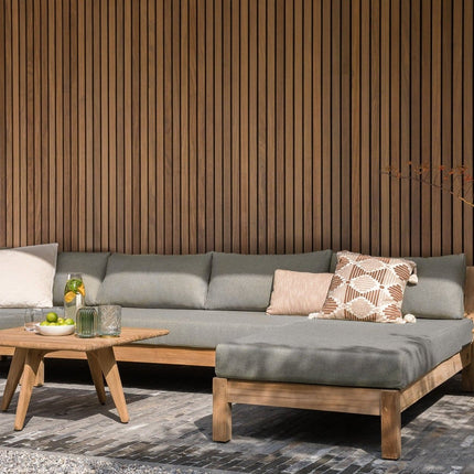 Wolfwood tuinmeubelen Coffee Bay Loungeset | met chaisse longue en 2 salon tafels
