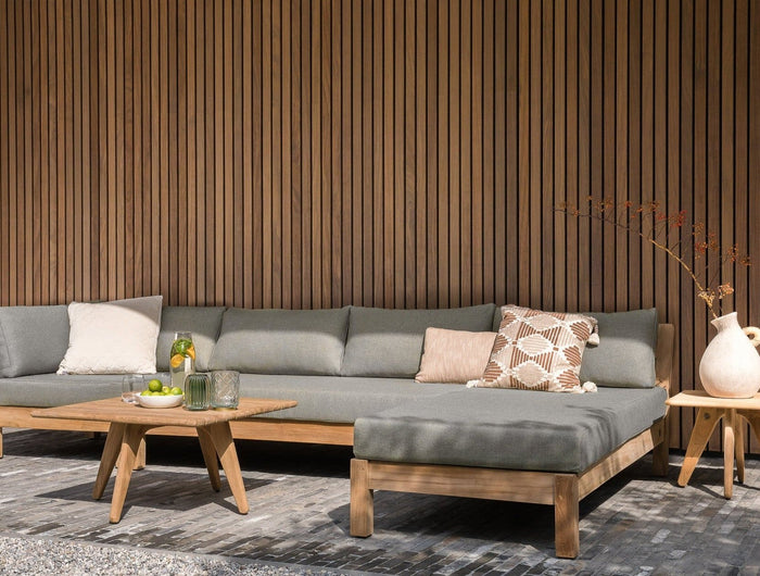 Wolfwood tuinmeubelen Coffee Bay Loungeset | met chaisse longue en 2 salon tafels