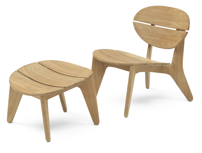 Wolfwood tuinmeubelen Durban loungestoel met hocker
