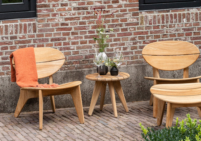 Wolfwood tuinmeubelen Durban loungestoel met hocker