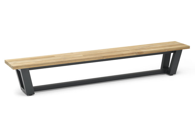 Wolfwood tuinmeubelen George tuinbank | teakhout & aluminium | 280 cm