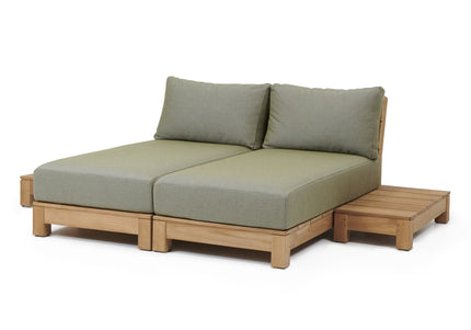 Wolfwood tuinmeubelen James Loungeset | Daybed incl. 2 bijzettafels