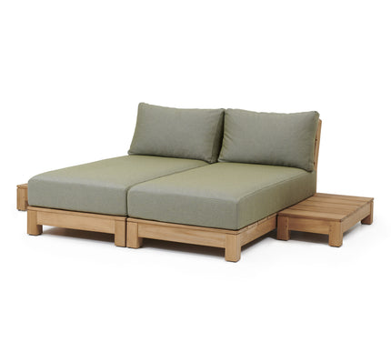 Wolfwood tuinmeubelen James Loungeset | Daybed incl. 2 salontafels