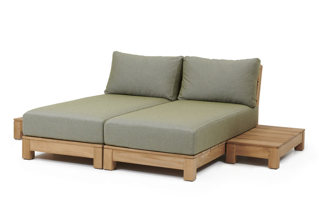Wolfwood tuinmeubelen James Loungeset | Daybed incl. 2 salontafels
