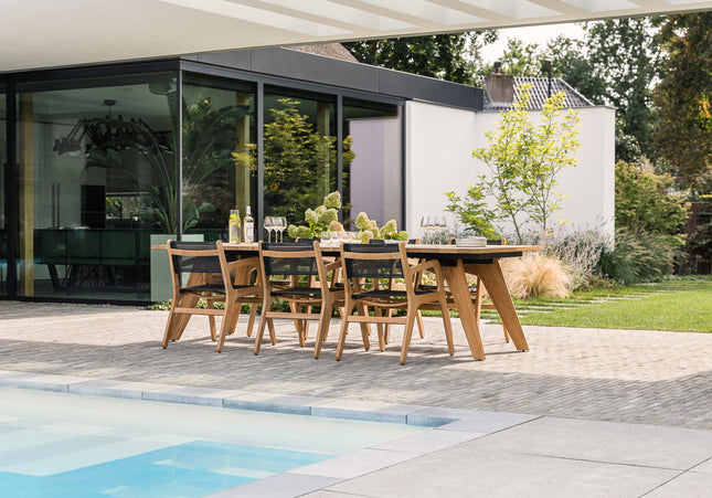 Wolfwood tuinmeubelen Norden dining tuinstoel met textileen