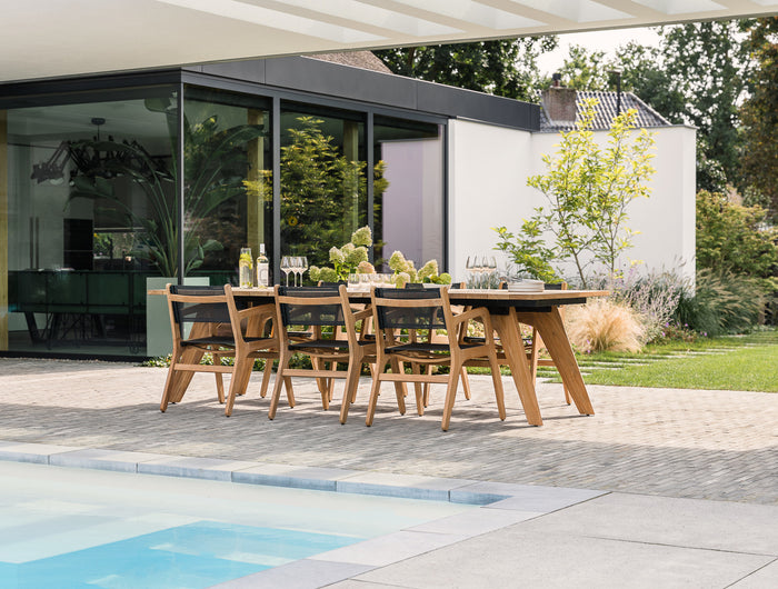 Wolfwood tuinmeubelen Norden dining tuinstoel met textileen
