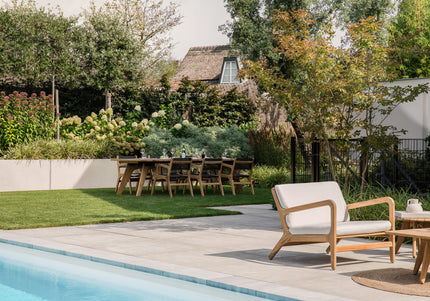 Wolfwood tuinmeubelen Norden dining tuinstoel met textileen