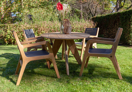 Wolfwood tuinmeubelen Norden dining tuinstoel met textileen
