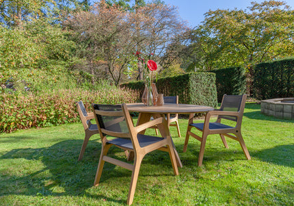 Wolfwood tuinmeubelen Norden dining tuinstoel met textileen