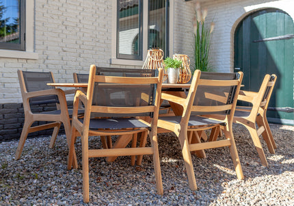 Wolfwood tuinmeubelen Norden dining tuinstoel met textileen